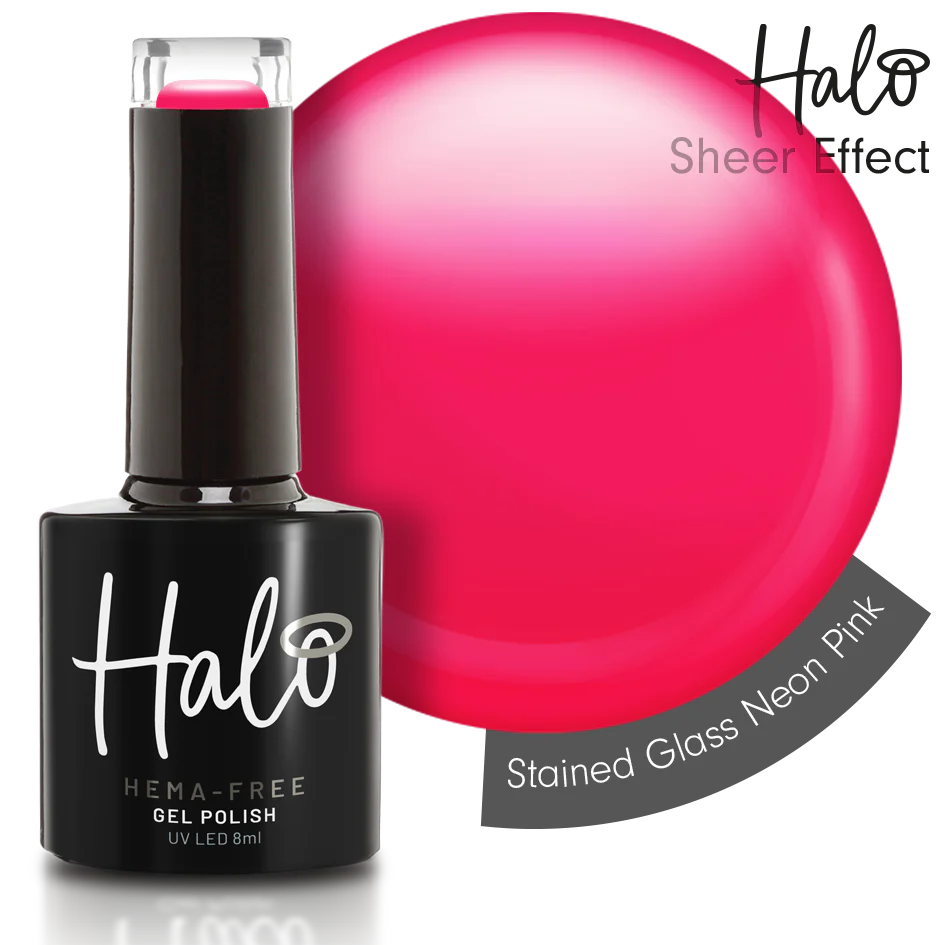 Halo Gel Polish 8ml Stained Glass Neon Pink