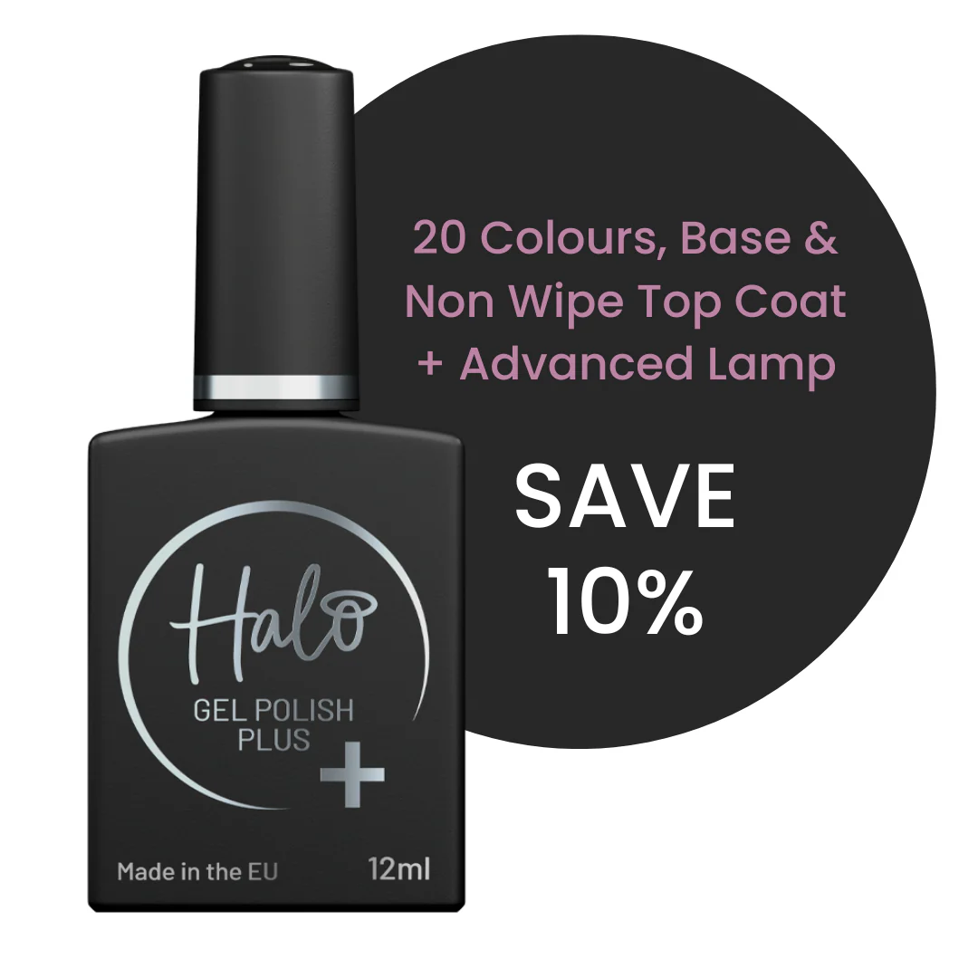 Halo Gel Polish Plus - Pro Set (20 Colours, Base & Top Coat + Black Advanced Lamp)