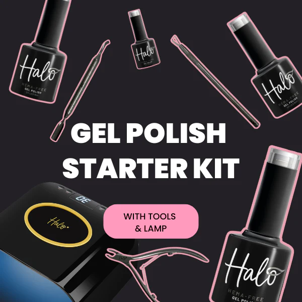 Halo Gel Polish Student Kit + Compact Lamp + Tools