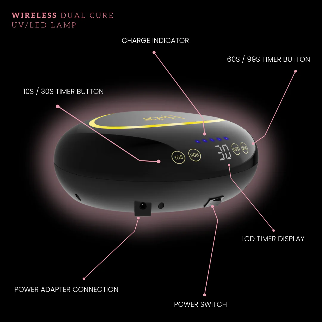 Halo LED Advanced Nail Lamp - Black & Gold (Wireless) - Image 4