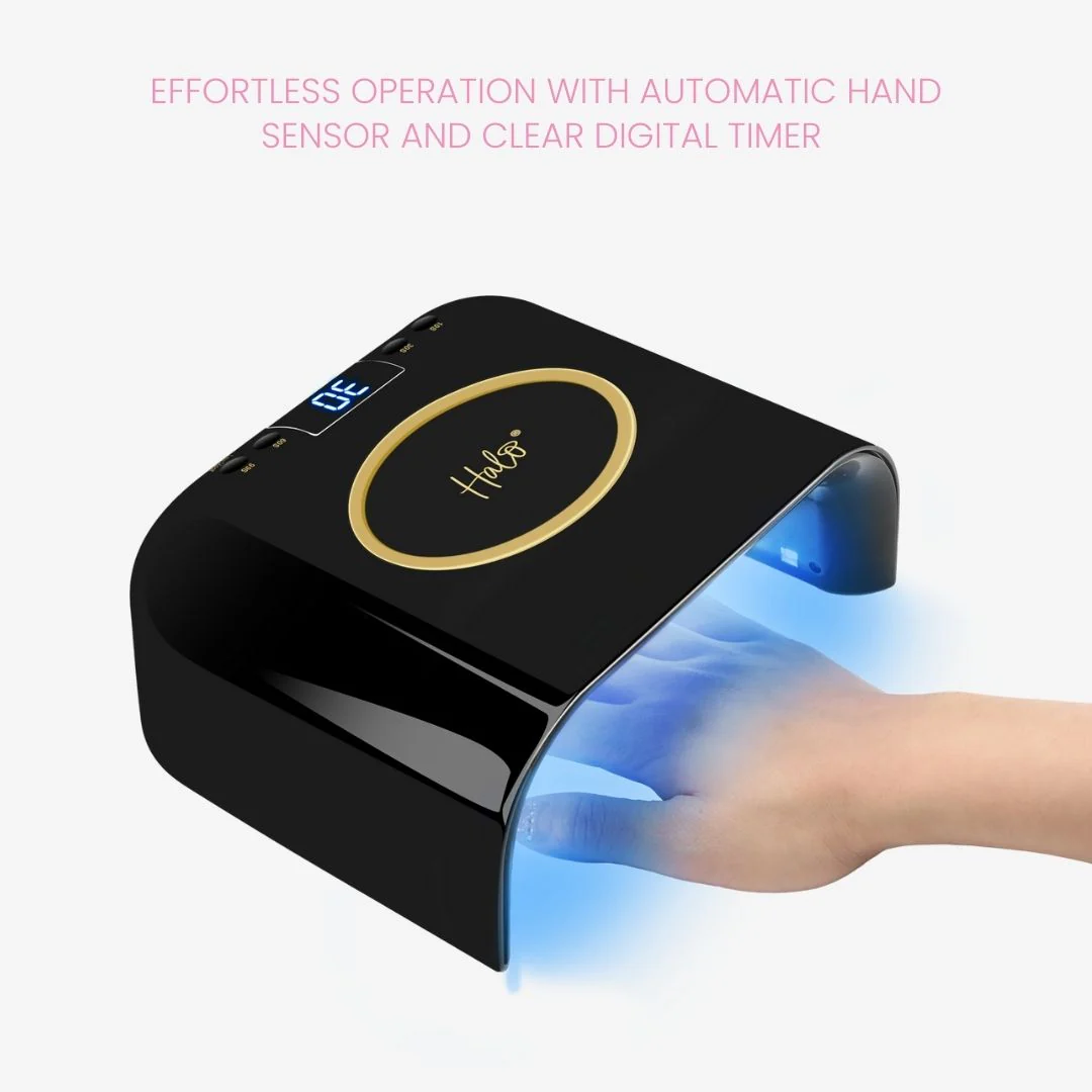 Halo LED Starter Nail Lamp - Black & Gold (Wired) - Image 4